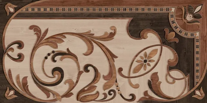 Гранд Вуд правый коричневый декорированный обрезной 80х160 