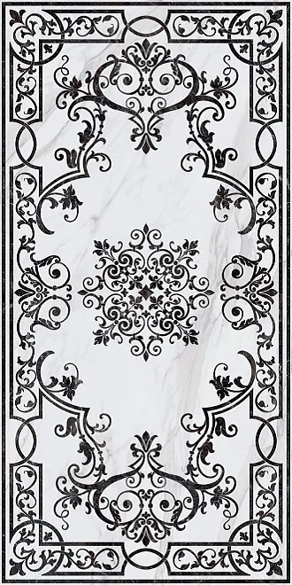 Монте Тиберио белый декорированный лаппатированный обрезной 119,5х238,5 