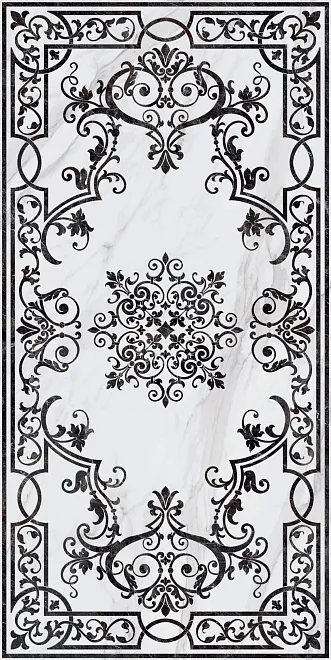 Монте Тиберио белый декорированный лаппатированный обрезной 119,5х238,5 