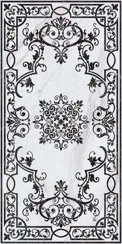 Монте Тиберио белый декорированный лаппатированный обрезной 119,5х238,5