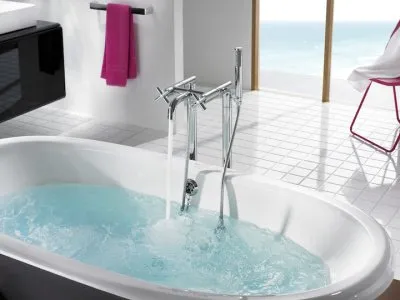 смеситель LOFT ванна / душ наружный двузахватный с ручным душем  ( хром )  