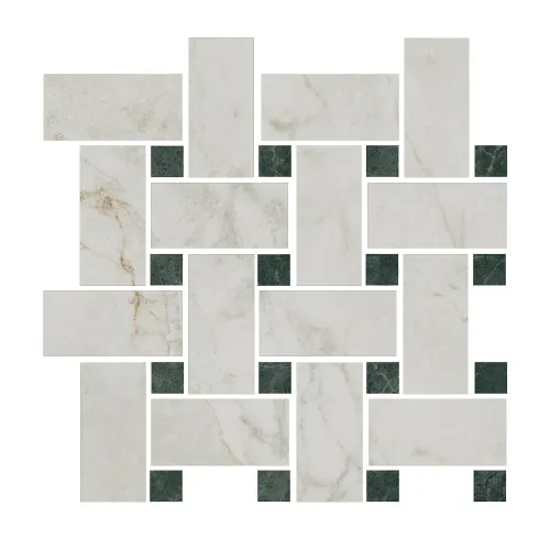 Декор Серенада мозаичный белый лаппатированный 32х32