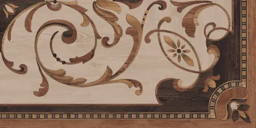 Гранд Вуд левый коричневый декорированный обрезной 80х160