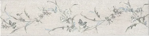 Кантри Шик белый матовый декорированный 9,9х40,2