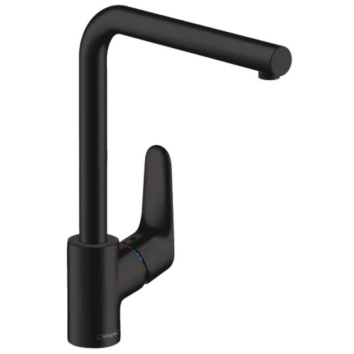 Hansgrohe 31817670 Focus Смеситель для кухни, однорычажный, с поворотным изливом, черный матовый