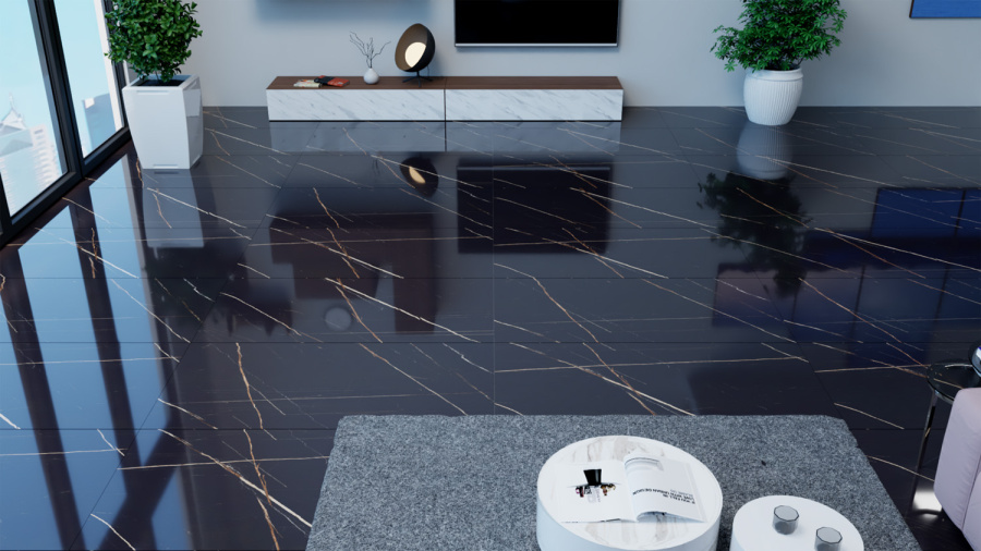 Плитка керамогранитная AZARIO SHADOW DARK 60х120 High Glossy (F3120821120HG) 