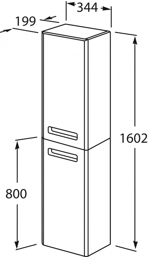 шкаф-колонна GAP правый  / 160,2х34,4х19,9 /   ( виноград )  