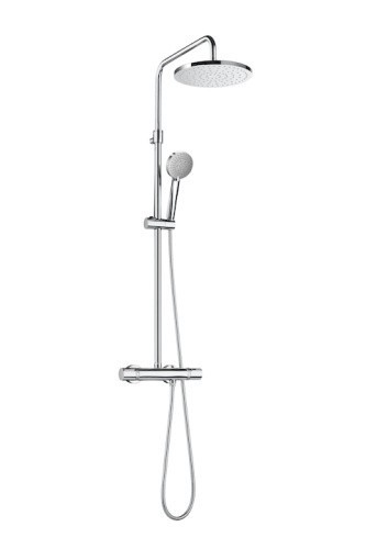 душевая стойка EVEN-T Round с верхним душем и термост .  смес . , рег .  высота  / 80‐120 /   ( хром