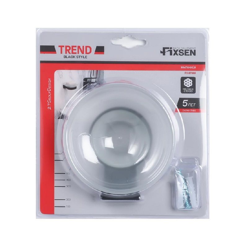 Мыльница Fixsen Trend, стекло, черная