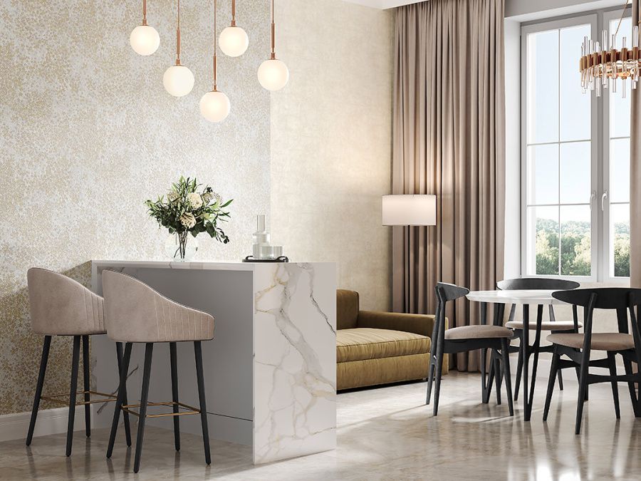 Обои виниловые на флизелиновой основе Апрель мотив 1, серый 