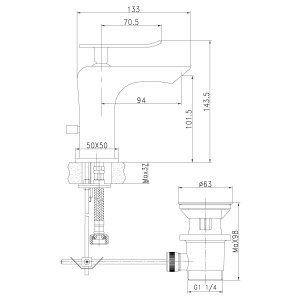 LM5806CW "Контест" Смеситель для умывальника монолитный 