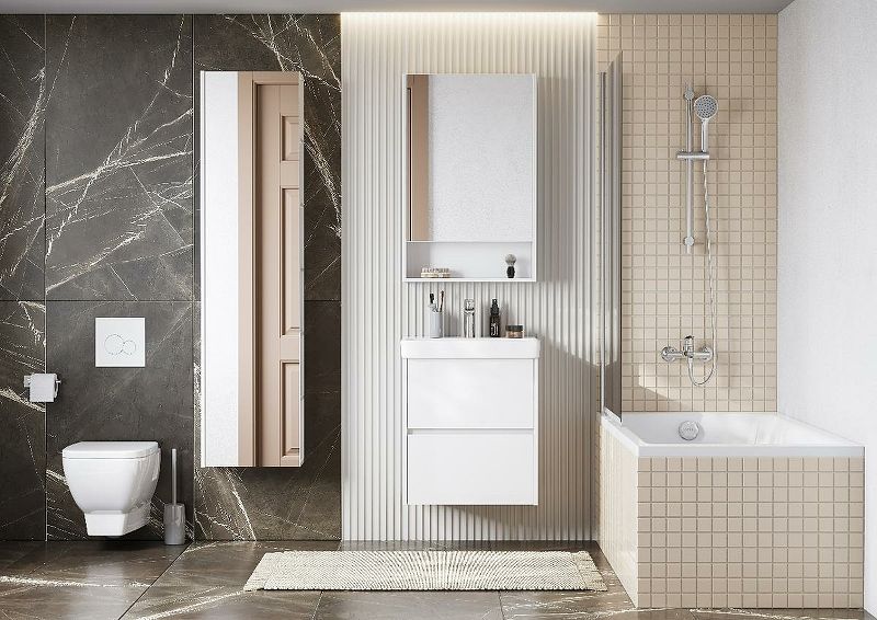 Зеркальный шкаф Aquaton Сканди 55 Белый