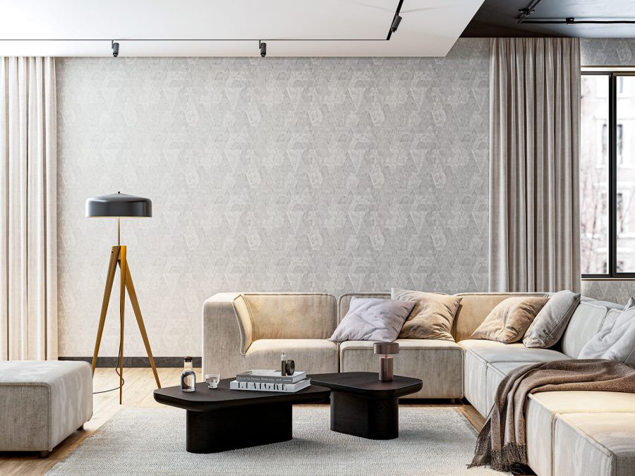 Обои виниловые на флизелиновой основе Коллаж мотив, cерый светлый 