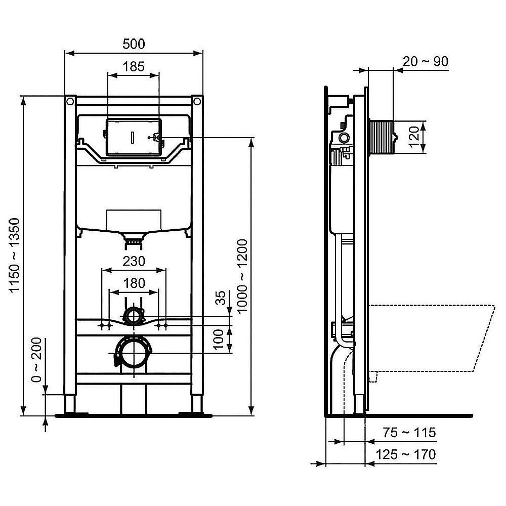 Инсталляция для подвесного унитаза Ideal Standard Prosys