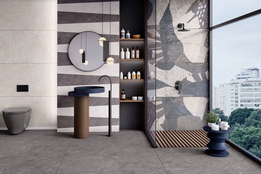 Плитка керамогранитная AZARIO PYRENEES GREY 60х120 Glossy granula (P4110821138) 