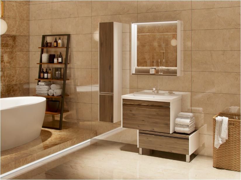Зеркало AQUATON Капри 80 темное дерево 
