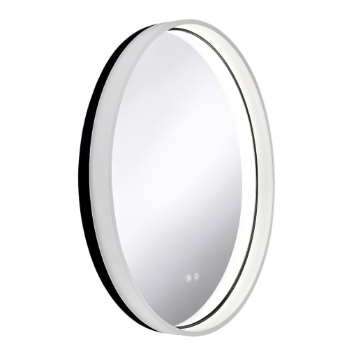 Зеркало с подсветкой в ванную Azario Ольга 700х700х70 АZ-LED013425 цвет черный матовый