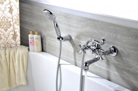Смеситель для ванны, с коротким изливом, хром 