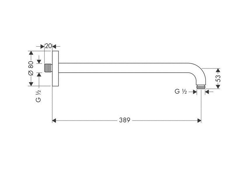 Держатель верхнего душа Hansgrohe 389 мм, ?’, хром