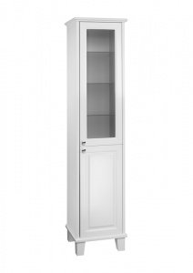  шкаф-колонна CARMEN стеклянные полочки   / 190х44,5 /   ( белый ) 