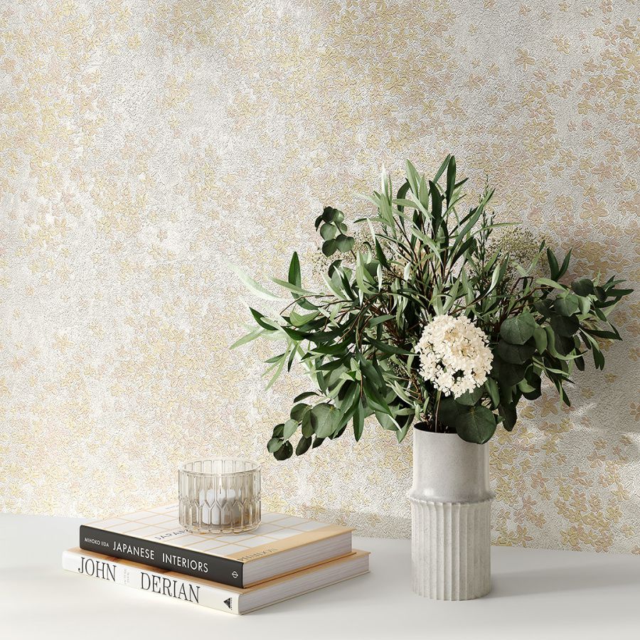 Обои виниловые на флизелиновой основе Апрель мотив 1, серый 