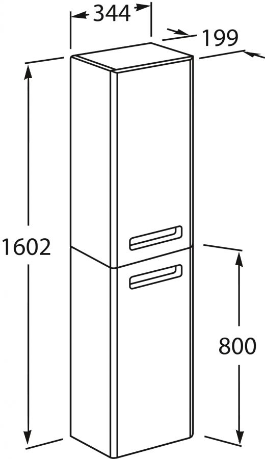 шкаф-колонна GAP левый  / 160,2х34,4х19,9 /   ( виноград )  
