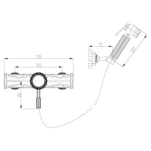 Жасмин Смеситель настенный с гигиеническим душем, черная бронза 
