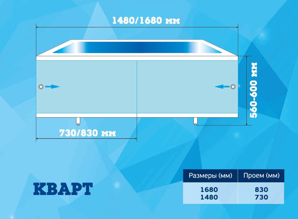 Экран под ванну Метакам Кварт 148 песочный
