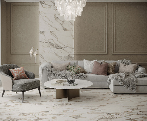 Керамогранит Calacatta Carve 60x60 / 60x120 LAPARET