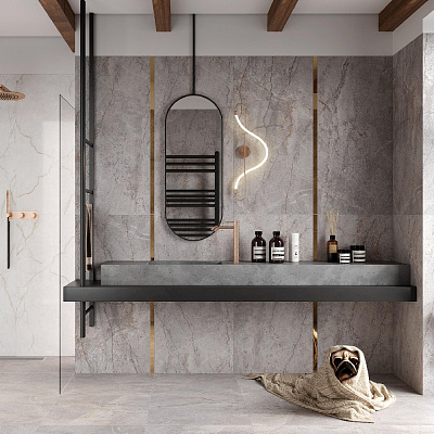 Керамогранит Carved River Gray 60x120 / 60x60 LAPARET