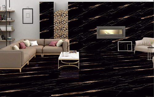 Керамогранит VOLCANO BLACK High Glossy 60x120 AZARIO