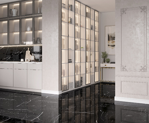 Керамогранит Flash Black 60x60 / 60x120 LAPARET
